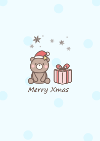 Teddy bear Christmas -blue- dot