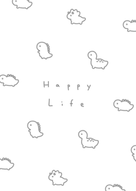 Small Dinosaur pattern(24)/white gray