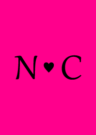 Initial "N & C" Vivid pink & black.