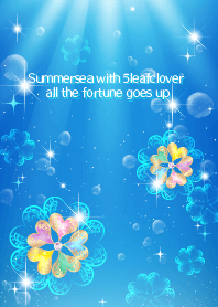 全ての運気アップ!5つ葉クローバーと海#pop