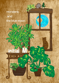 Monstera＆Bluemoon for initial M