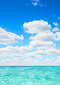 運気UP☆エメラルドグリーンの海と青空