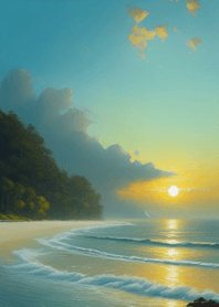 Summer beach, white clouds 7a7200