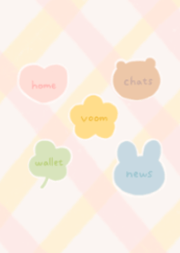 Gentle pastel colors and cute motifs