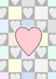 カラフルブロックチェック×ハート