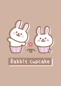 Rabbit cupcake <Flower> brown
