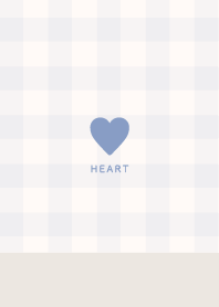 Heart&Gingham check//Ivory&Dull Blue 01