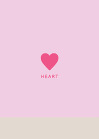 Simple Pink Heart/Beige&Brown Strawberry