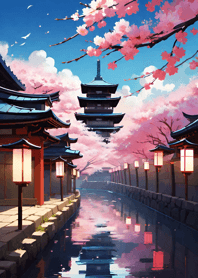 Cherry Blossom City Ukiyo-e 3