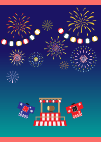 fireworks festival on red