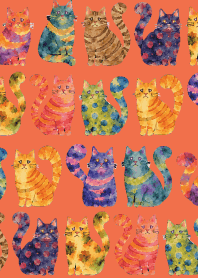 Amusing Cats03 red & yellow