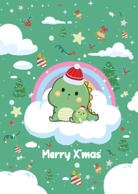 Dino Cloud Christmas Day Light Green