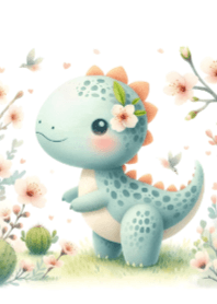 Dinosaur and Cherry Blossom V.2