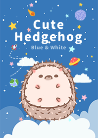 misty cat-Cute Hedgehog Galaxy blue sky