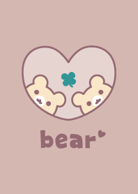 くまクローバー[くすみピンク]