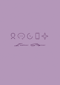 紫 : シンプルなサイン文字とアイコン