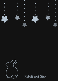 Rabbit and Star -black blue-