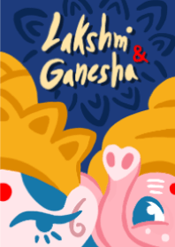 ลักษมีคเณศ : น้ำเงิน