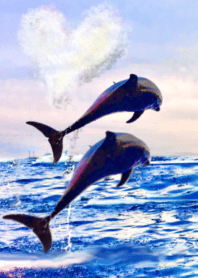 lucky dolphins sea Heart cloud