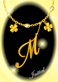 【M】イニシャルチャーム 運気UP!ゴールド