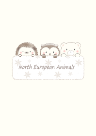 Animals in Nordic forest -beige-