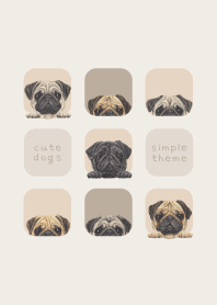 DOGS - Pug - BEIGE GRAY