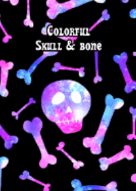 Colorful skull and bone