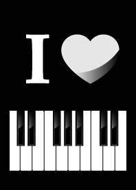 I love piano: black, white, gray