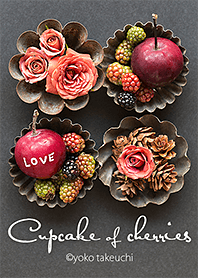 Cupcake of cherries