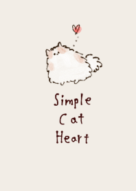 simple heart Cat pink beige.