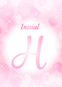 【H】イニシャル❤️ハート-ピンク-