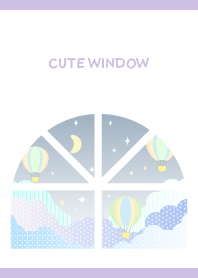 窓と気球の着せかえ　紫色