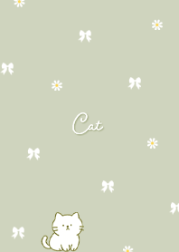 green Kitten, Ribbon, and Daisy 03_2