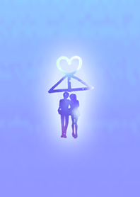 An umbrella purple tied with that person