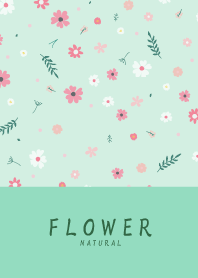 FLOWER MINT GREEN-NATURAL 11