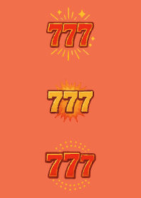 Lucky number 777 on red & yellow