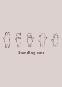 Standing cats -greige-