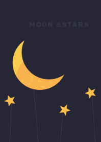 Moon and stars