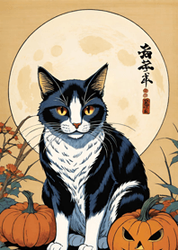 Ukiyo-e - Halloween cat Dc2e87
