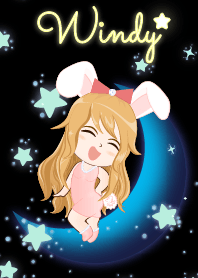 Windy - Bunny girl on Blue Moon