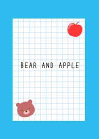 BEAR AND APPLE GRAPH PAPER/BLUE/GREEN