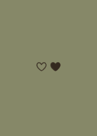 mini heart 03  - olive green