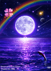 運気上昇 月とイルカ✨クローバー