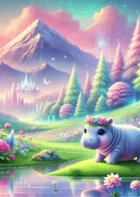 Moo Dungo baby hippo in the nature