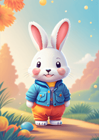A mischievous rabbit with a bright day