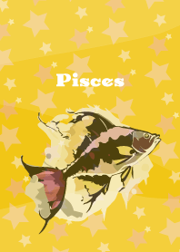 pisces constellation on yellow JP