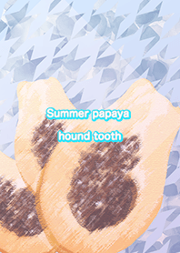 Summer papaya hound tooth