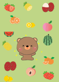 Cute Bear And Fruit