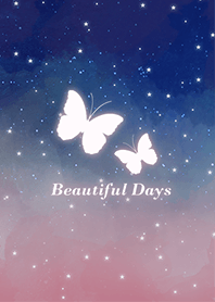 蝴蝶-浪漫夜空 粉紅色 2