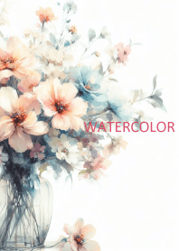 WATERCOLOR-PINK BLUE FLOWER 65